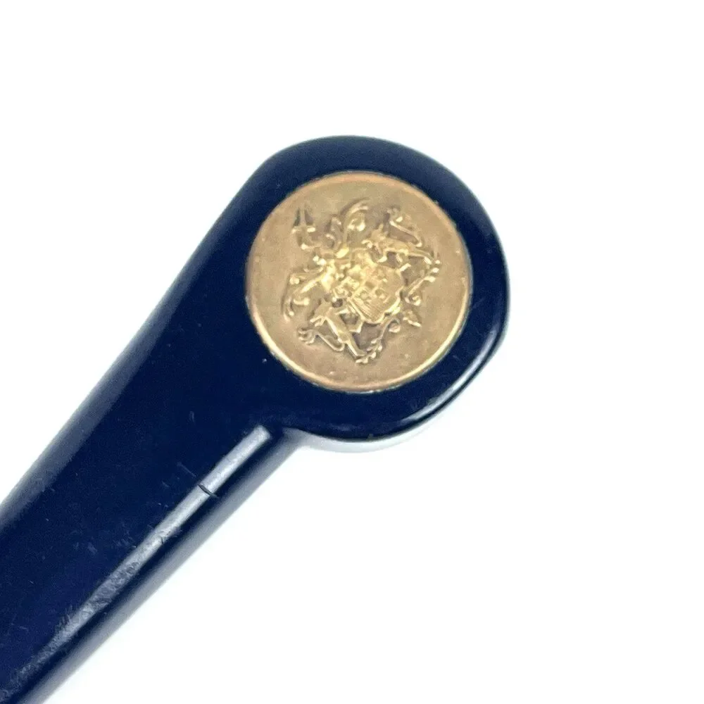 VTG Bartenders Cocktail Stirrer Spoon Gold Tone Bakelite Handle Crest of Arms